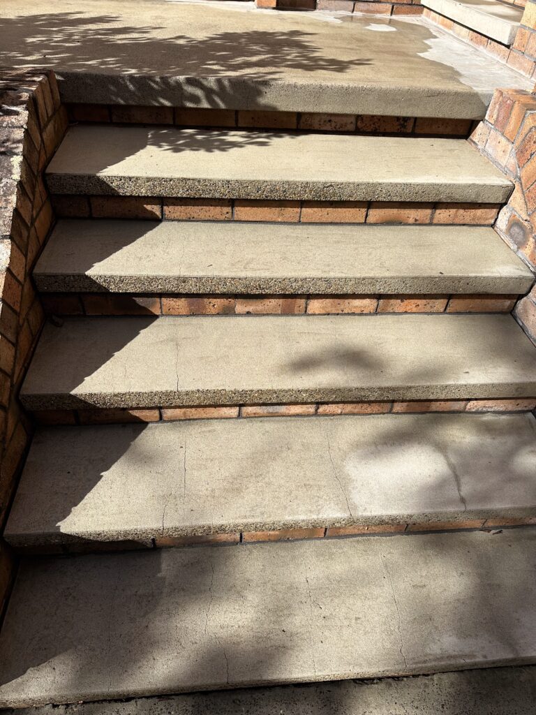 Pressure cleaned steps